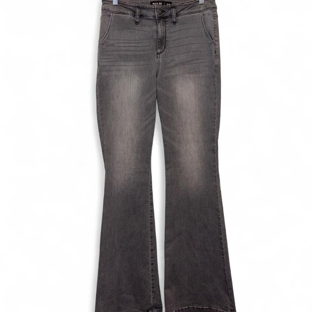 Miss Me Los Angeles Dark Grey Bell Bottom Jeans Size 28